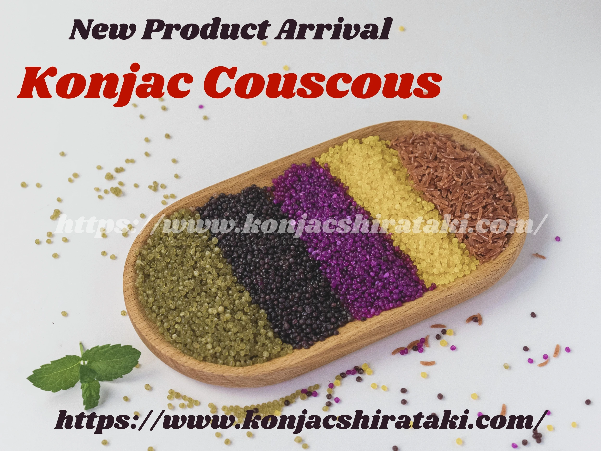 No Sugar Konjac Couscous 100% Plant-Based High Dietary Fiber Ready-to-Eat Instant Riz 12-15 Minute Preparation Dry Konjac Pearls