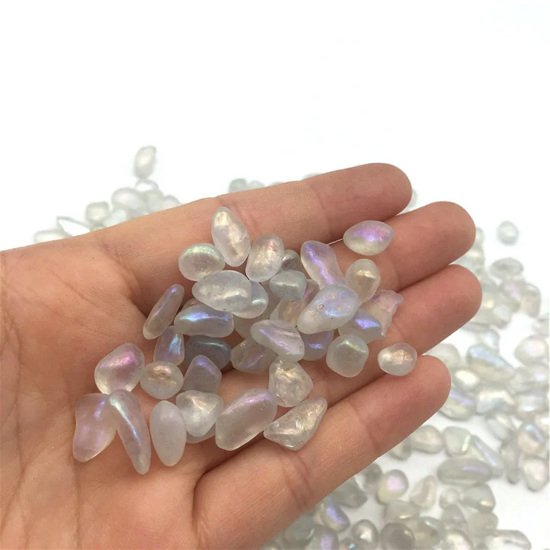 Wholesale Angel Aura Moonstone Quartz Gravel Crystals Tumbled Stone for Home Decoration