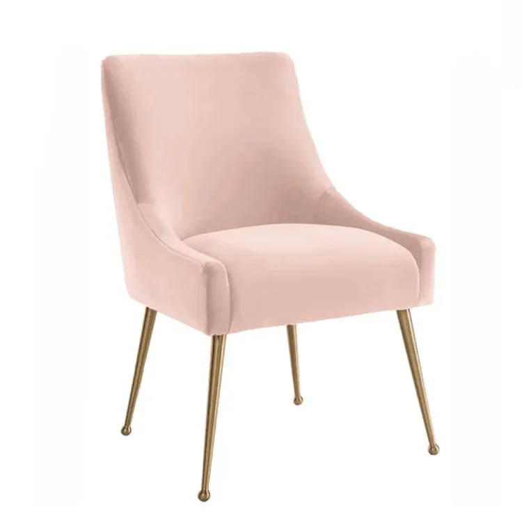 Luxury Wholesale Pink Green Velvet Golden Legs Dressing Room Dining Chairs