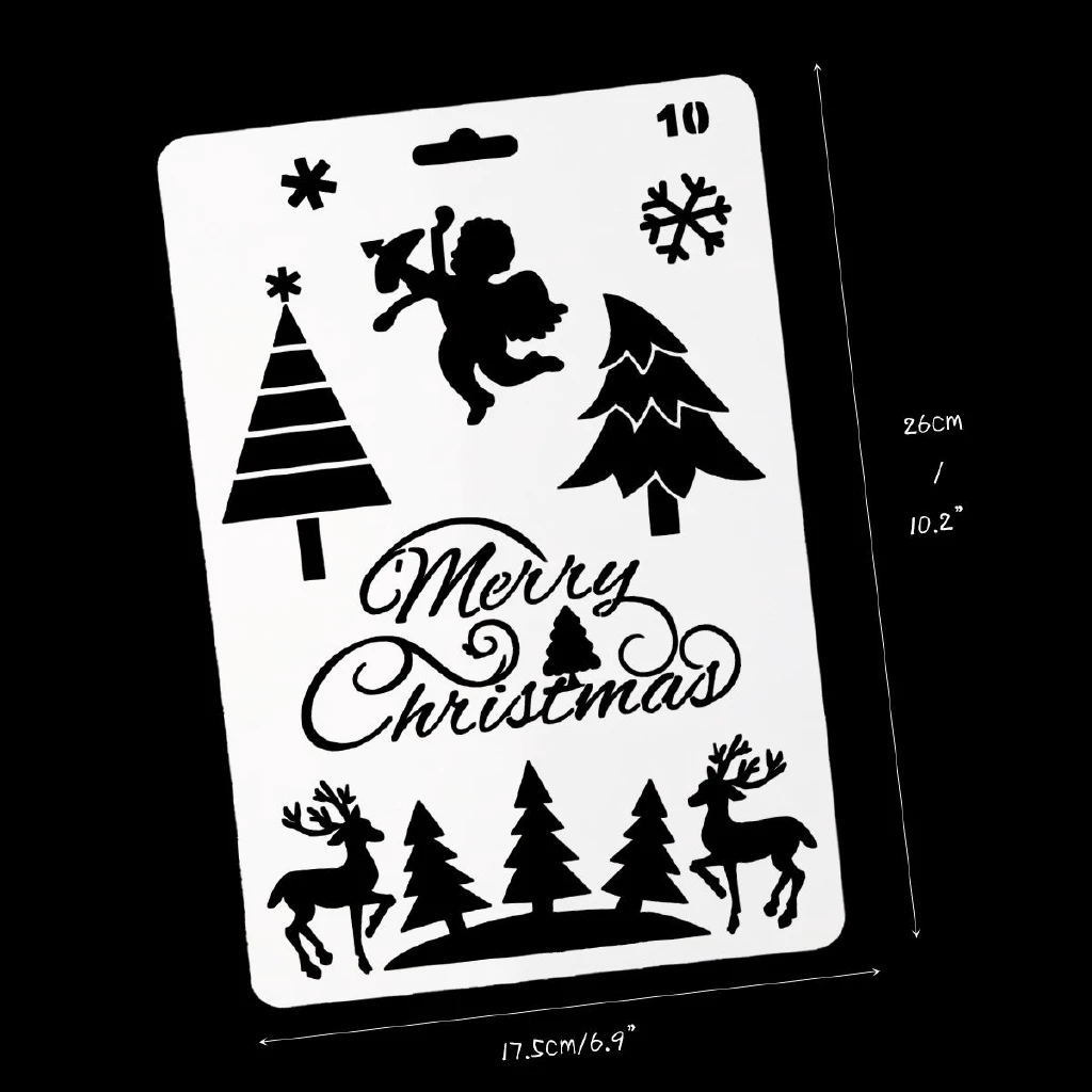 Christmas multifunction drafting tools notebook drawing stencils PET journal template painting stencil