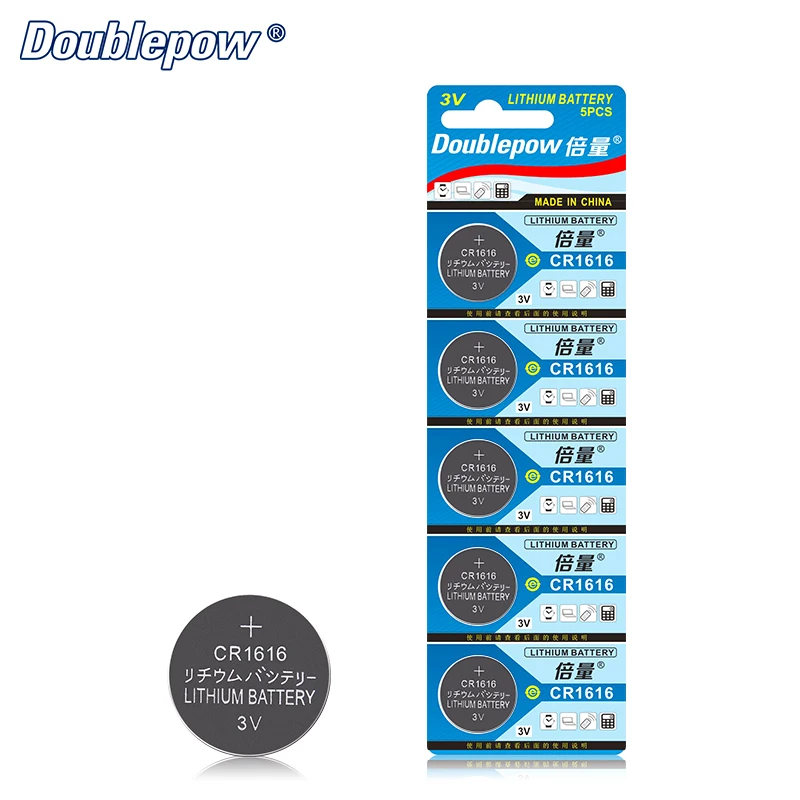 Doublepow bulk Sale 3v Lithium Button Cell Battery Cr2032 Cr2025 Cr1220 Cr1225 Cr1216 lithium for Watch/Car remote control