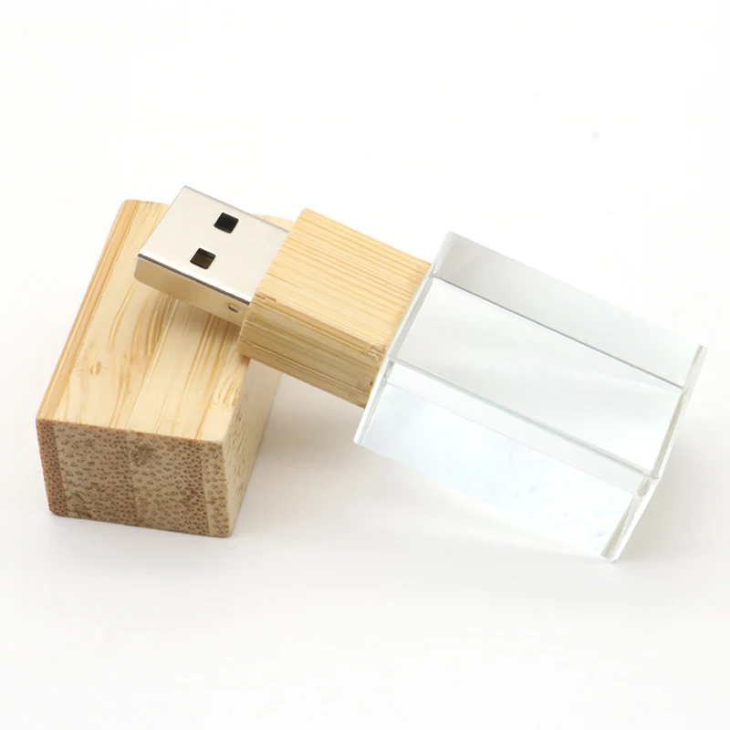 Bulk Cheapest Wedding Gifts Wood Usb Key 3.0 U Disk 4GB 8GB 16GB 32GB 64GB 128GB Crystal Wooden Usb With Box