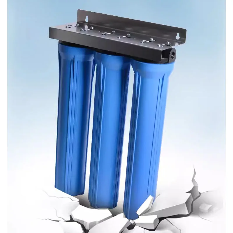 3 Stage 20 Inch Reverse Osmosis Water Filter Plant with Blue filter cartridge housing