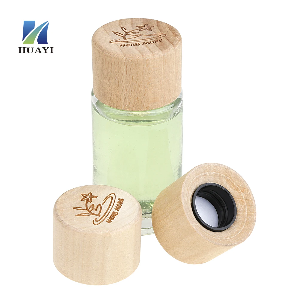 Lids for Perfume Bottles Perfume Cap Hot Sale High Quality Wooden Polishing Artificial Wooden Bottles Packaging HUAYI as Picture