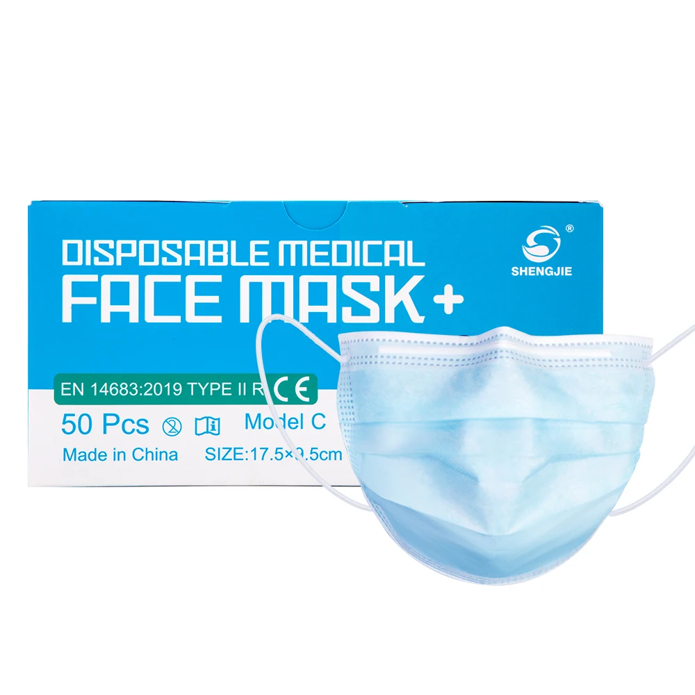EN14683 Type IIR Level Health And Safe BFE98% Blue Mask 3ply CE  Medical Mask