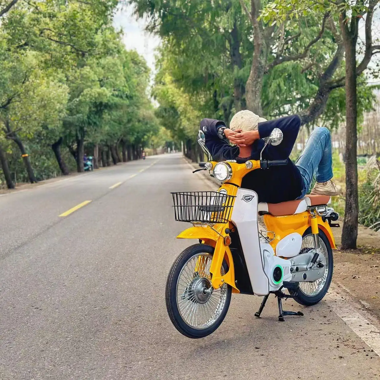 Factory 2 Wheel Adult Lithium Electric Scooter Retro Style Electric-Cub Motorcycle For Sale Pizza Delivery