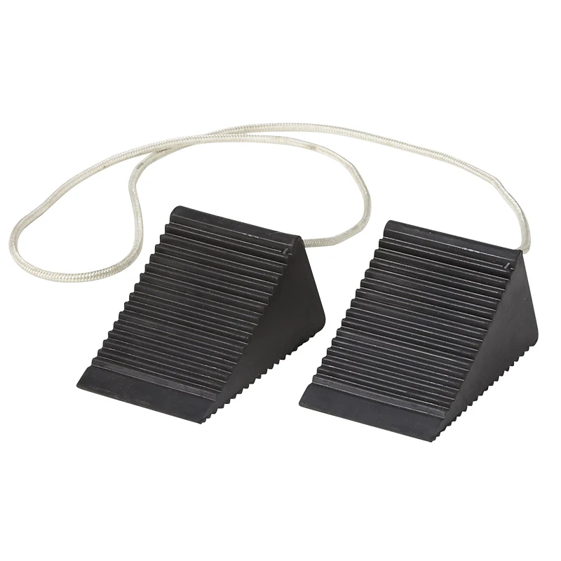 Heavy Duty Rubber Wheel Chock With Rope