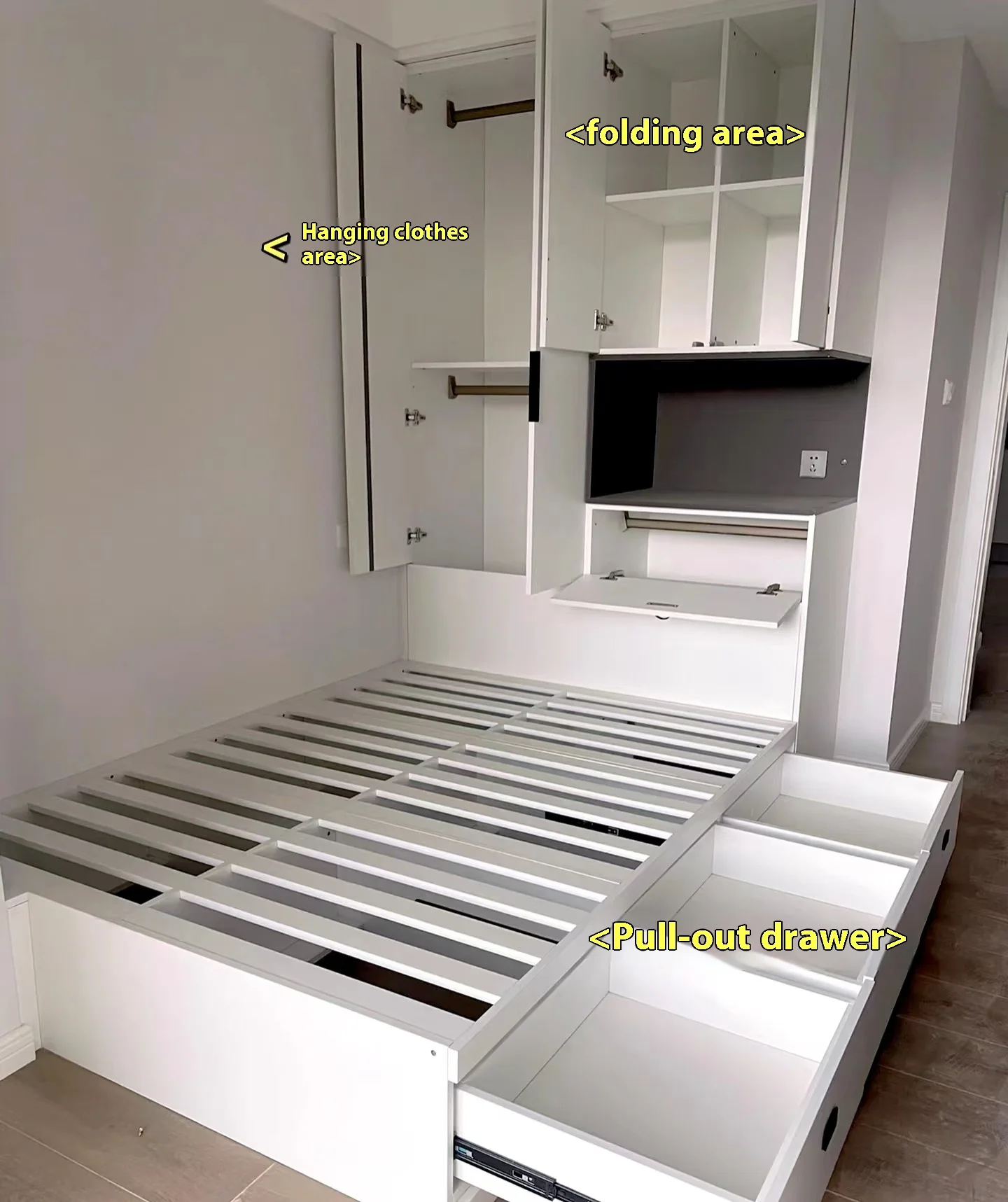 Specialize in International Trade Tatami Bed Wardrobe Desk Integrated Storage High Box Multi-Functional Home Furniture