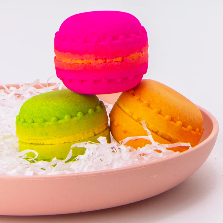 Unique Fizzy Natural Macaroon Bath Bombs Cbd Luxury Gift Box Cake Bath Bomb For Kids