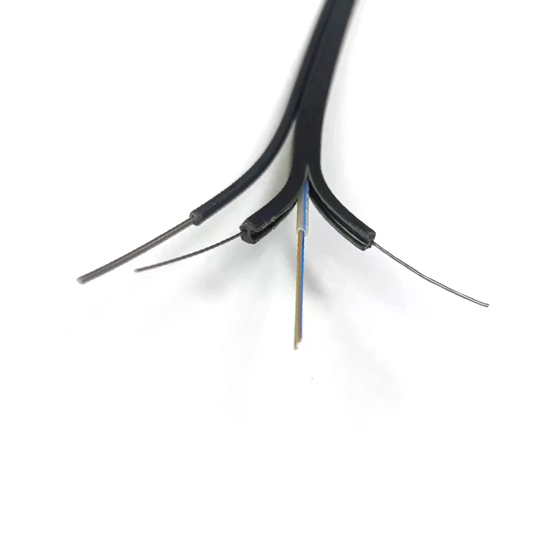 Indoor FTTH Fiber Optical Drop Wire Factory Aerial Fiber Optic cable G657A FRP Steel Wire 1 2 4 6 8 10 Core FTTH Drop Cable