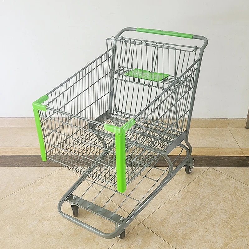 180L market shopping trolleys metal grocery shopping cart
