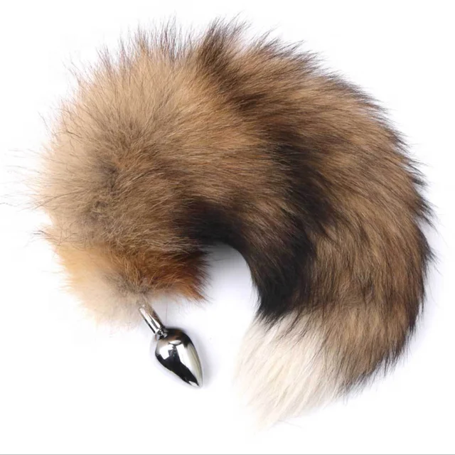 Detachable Anal Plug Real Fox Tail,Fox Red Tail Anal Plug Fur
