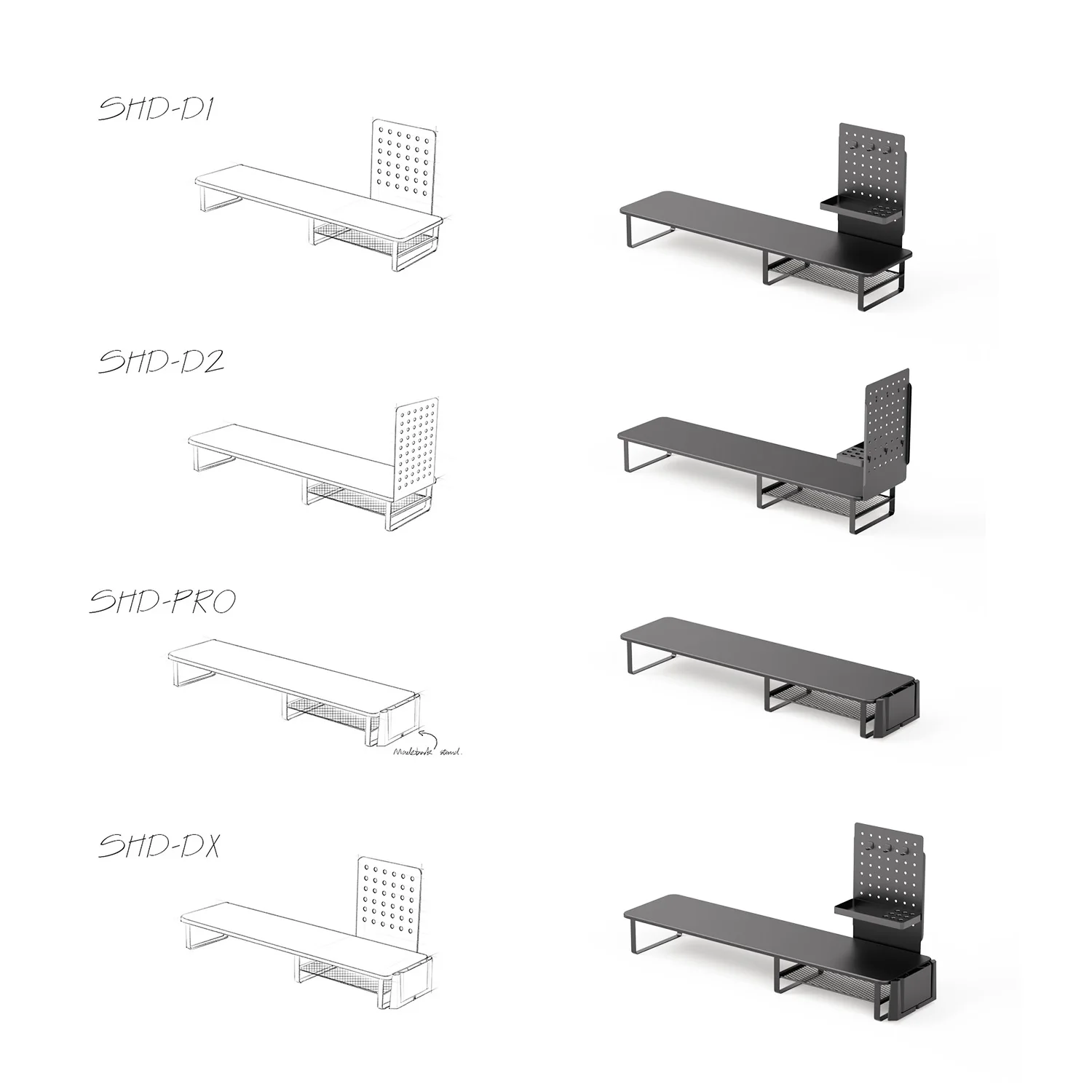 Good selling pegboard organizer monitor stand for gaming desk With vertical laptop stand