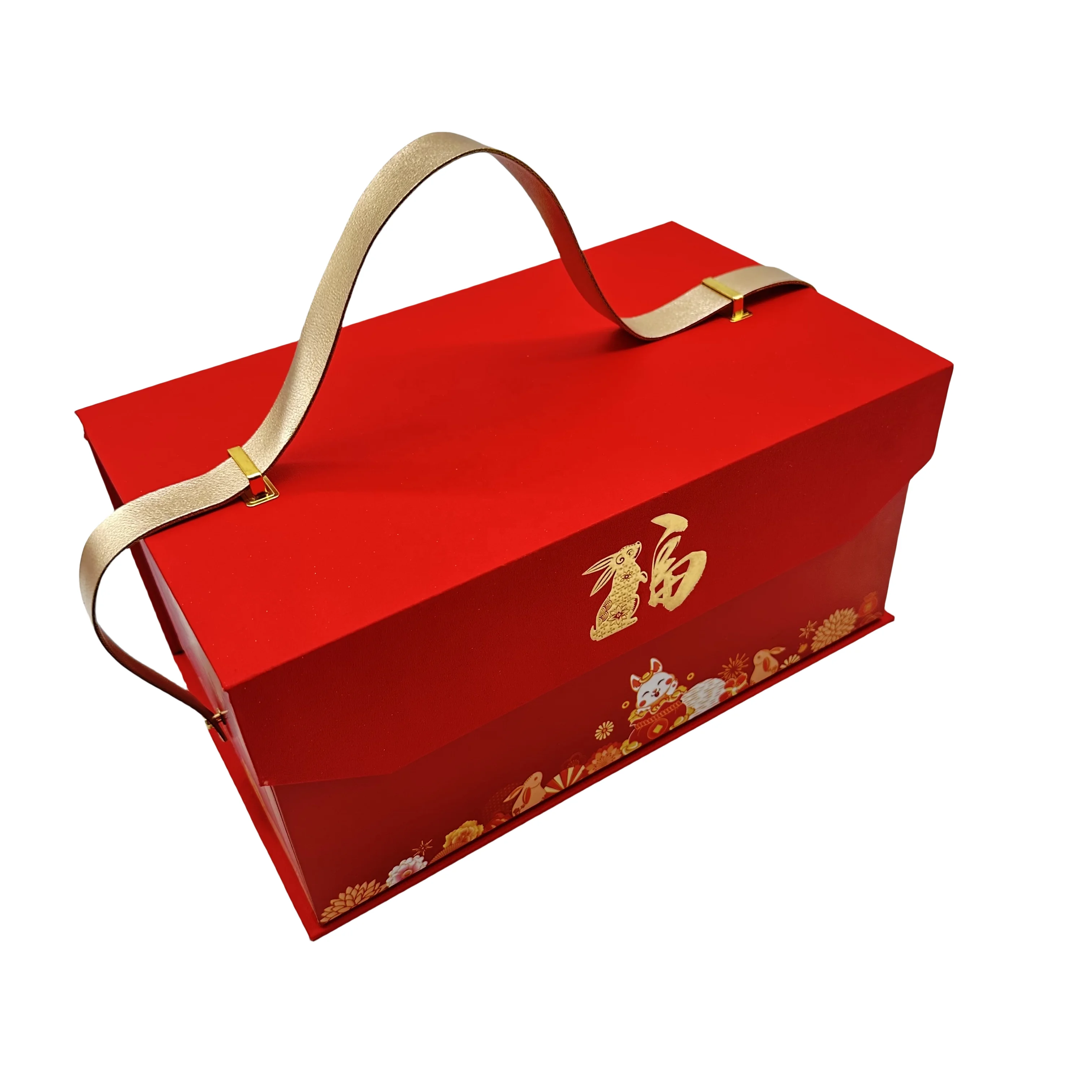 Luxury Customized Logo Cardboard Paper PU Wedding Favor Gift Box with Handle for Candle Jewelry Cosmetic Storage Packaging