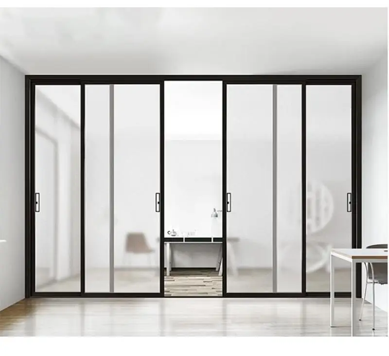Modern Japanese Style Aluminum Alloy Sliding Glass Doors Durable Features for Office Bathroom Bedroom or Hotel Use