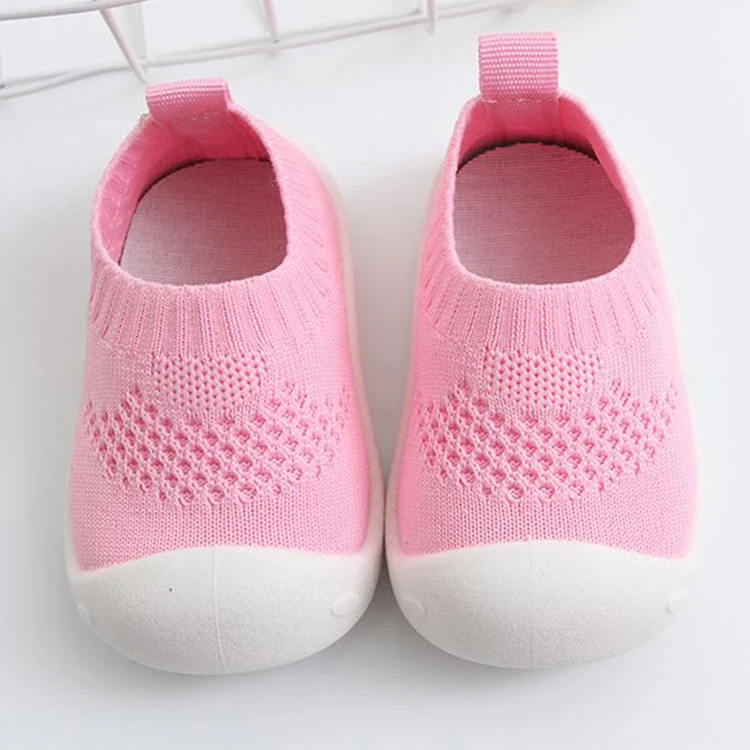 Babyhappy Wholesale Breathable Flying Woven Footwear Baby Kids Toddler Barefoot Walking Sock Shoes For Kids
