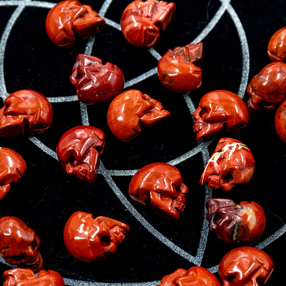 Wholesale Nature Gemstone about 1 inch Crazy Lace Agate Mini Crystal Skulls For Feng Shui