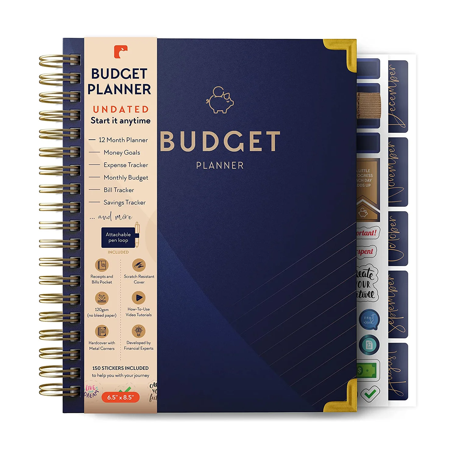Custom A5 Spiral Wellnes Journal Notebook Money Organizer Expense Tracker Notepad Saving Budget Planner Books With Stickers