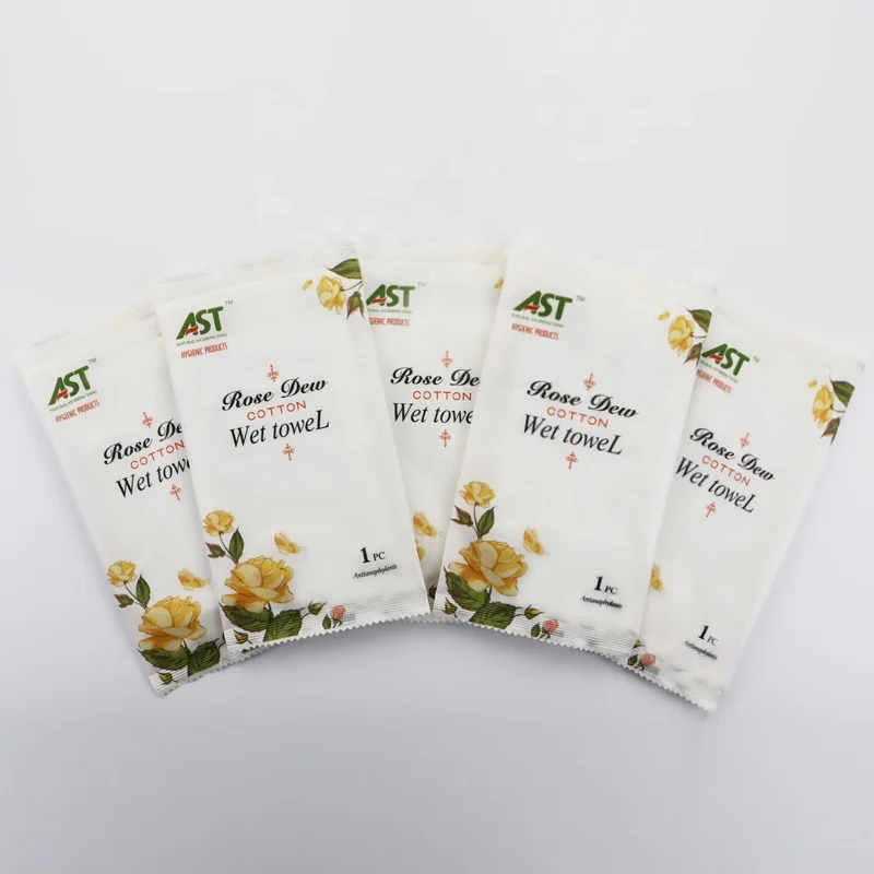 
disposable cotton refreshing wet hand towels Moist Towel single pack wet Napkin 