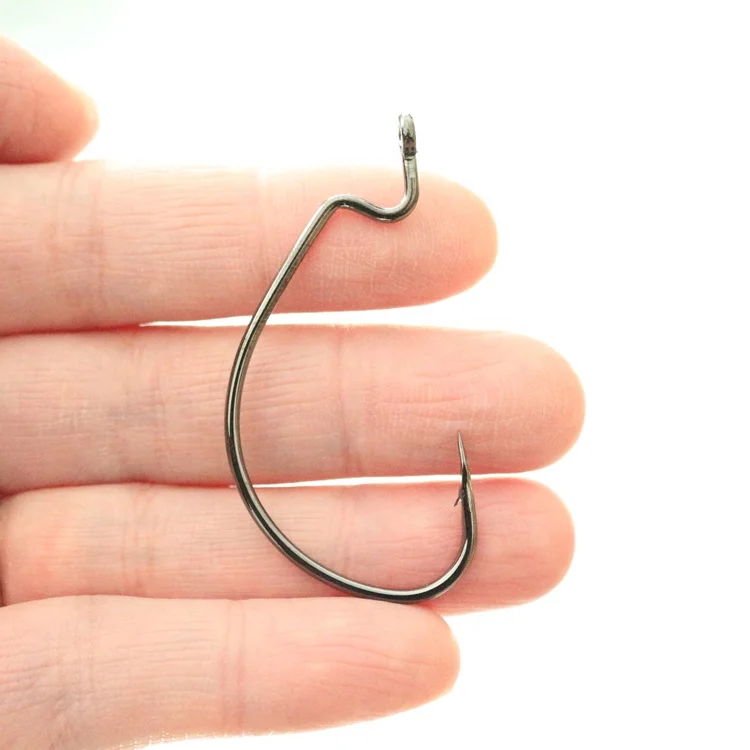 B93 Offset Hook Carbon Steel Fishing Jig Crank Big Bass Hook Lead Jig Head Crank Barbed Hook for Soft Fishing Lure