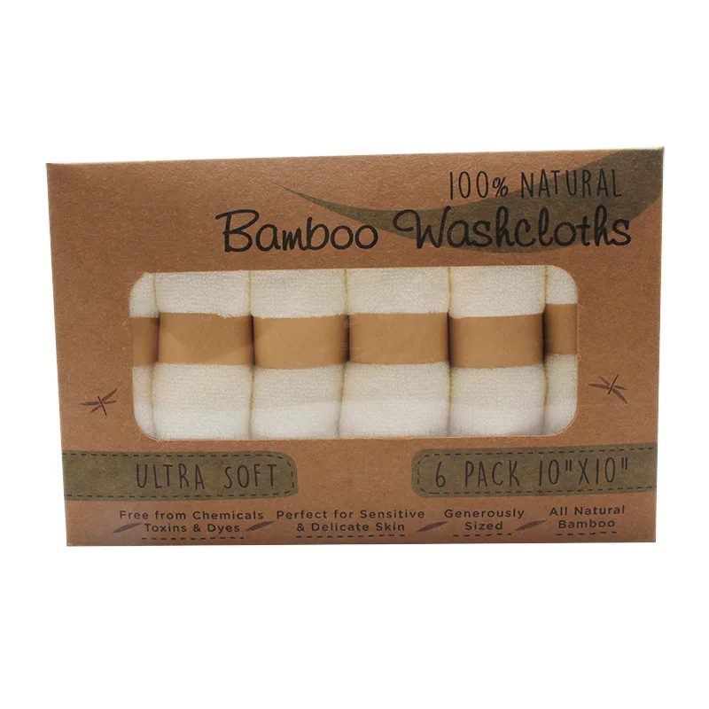 Home 25*25cm Solid Color Knitted Kids Towel New Baby Sustainable 100% Bamboo Microfiber Bath Child Shower Square Towel Sets