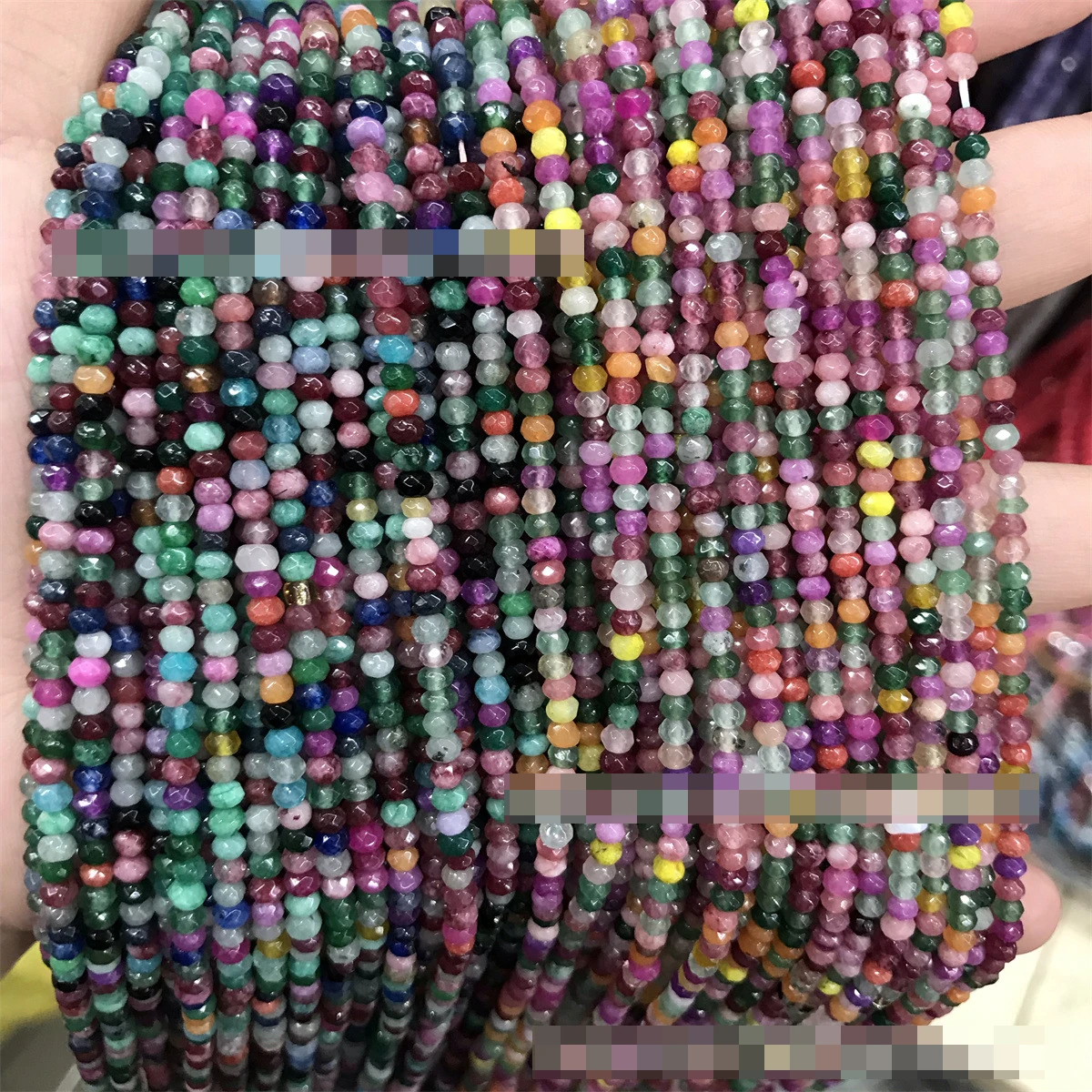 2*3mm 3*4mm white jade color abacus beads Natural stone optimized mixed color cutting waist beads