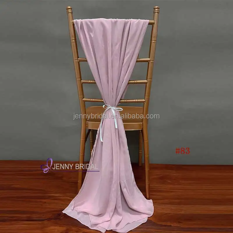 SH043 New Hot Sale Ivory Chiffon Chiavari Chair Sash,chair Cover for Wedding