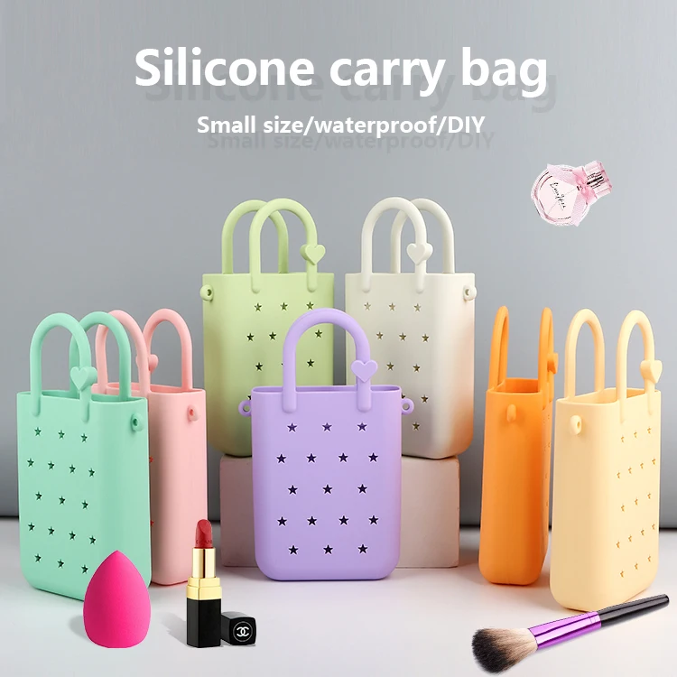 Wholesale Hot Sale Women Beach Waterproof Tote Bags Pentagram Shape Summer Rubber Fashion Eva Silicone Bogg Bag