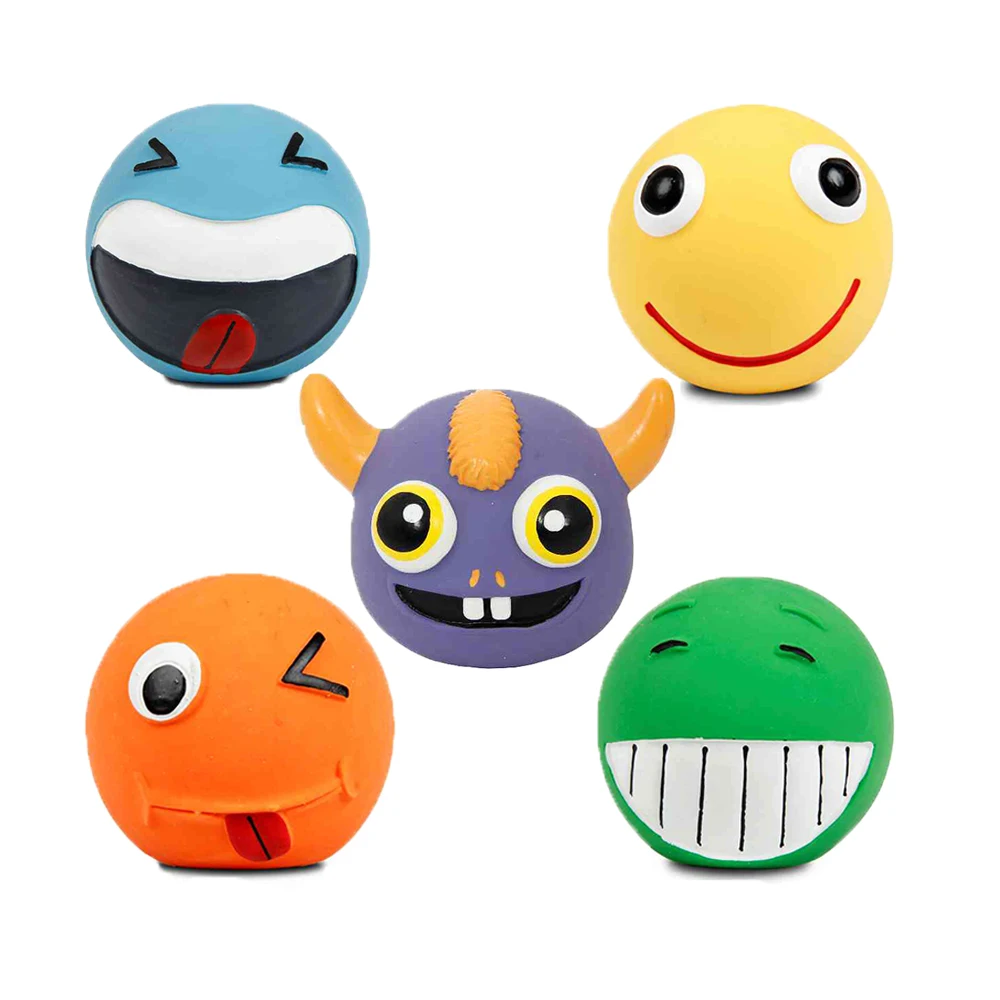 Игрушки-пищалки для собак Smile Face Мягкие латексные пищалки щенков маленьких питомцев