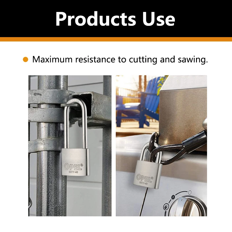 Противоугонный замок OPEL для дверей шкафов, ящиков, ворот с ключами, длинный замок, велосипедный замок
