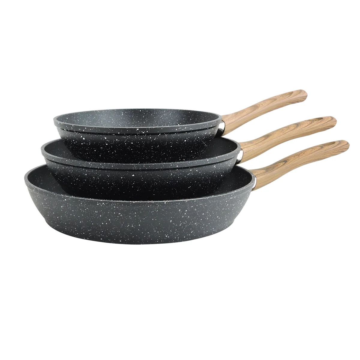 Weinuo factory wholesale 1820/22/24/26/28/30cm forged  marble coating non stick  frying pan with silk screen printing