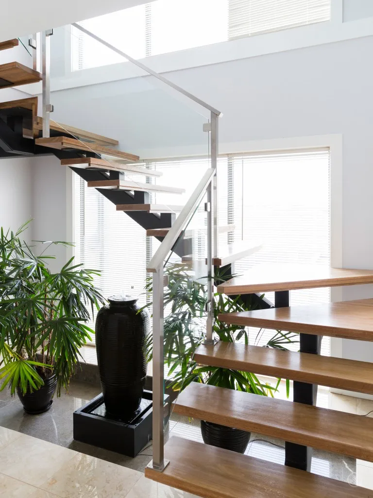 Metal Staircase Fabricated Steel Escalier Wood Treads Stair