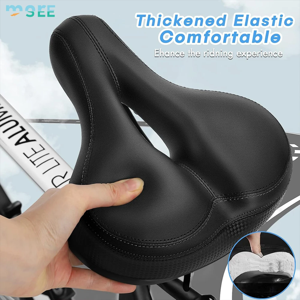 SeeMore Brand Dual Shock Absorbing Ball Wide Comfortable Replacement Bicycle Seat Padded Bike Seat