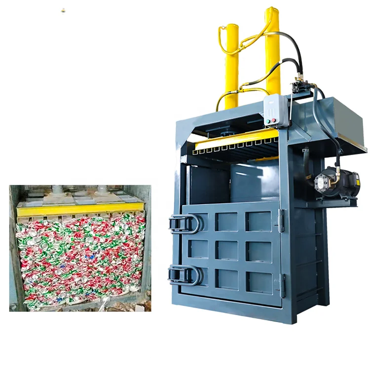 Semi Automatic Waste Paper Recycling Vertical Waste Textile Baling Small Baler Machine