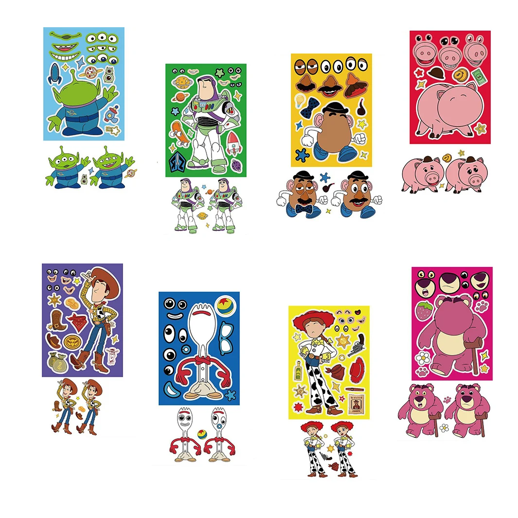 Wholesale Cartoon Cute Toy Story Buzz Woody Alien Design DIY Dress Up Stickers Decoration Jigsaw Puzzle Toys Learning Decals Toy