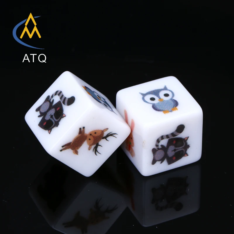 Цветные кости с УФ-печатью настольная игра Обучающие игрушки акриловые пользовательские из полиэдрона