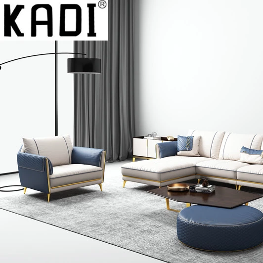 2019 newest design white leather sofa for living room