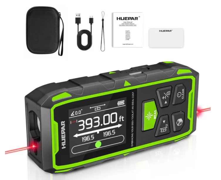 Huepar Li-ion Battery Tpye-c Charge BLM100 red Laser Level Distance Meterer