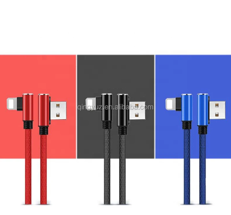  Высококачественный 90 градусов левый правый угол Usb2.0 кабель для быстрой зарядки и передачи данных Iphone зарядное устройство с налокотником Usb-кабель
