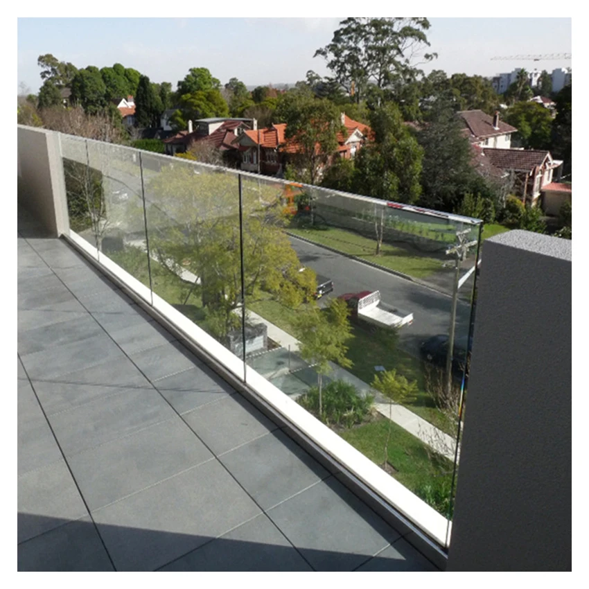 DERCHI Custom Outdoor Balcony Interior Clear 12 16 20 mm Tempered Laminated Glass Femaless Railing Handrail Balustrade Fencing