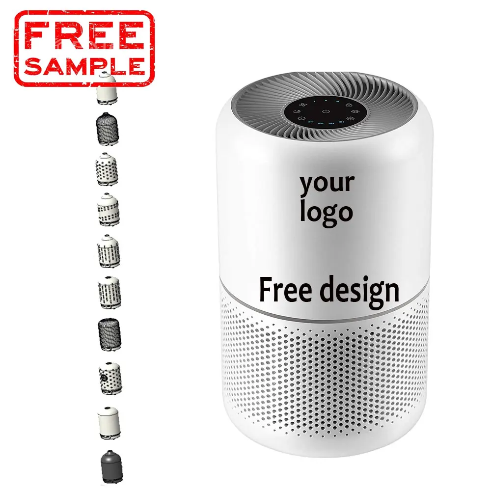 FREE SAMPLE wholesale air purifier for car purifier pets hair true HEPA filter air cleaner mini portable home  led air purifier