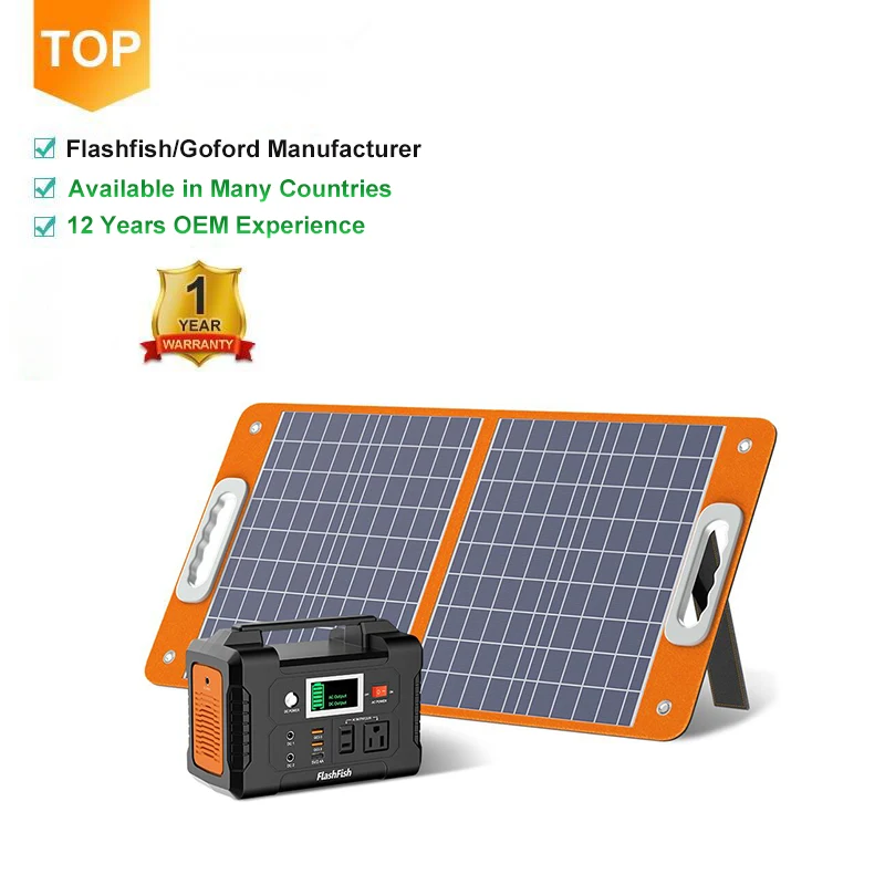 Flashfish Chinese China Manufacturer Cheap Price Stock Small 60W 100W Outdoor Foldable Solar Charger Energy Portable Solar Panel