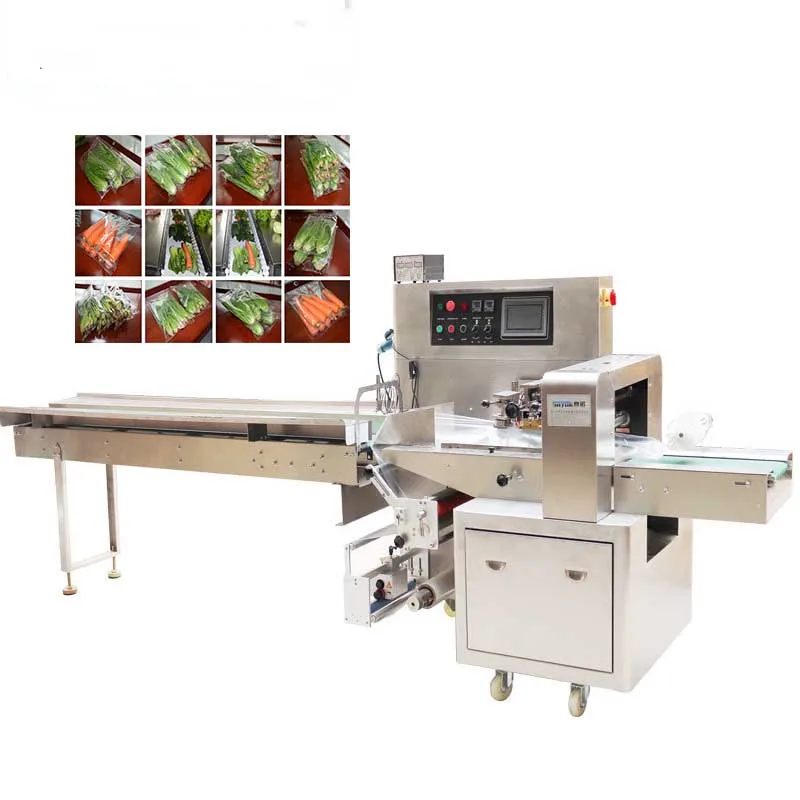 Horizontal Fruit and Vegetable Wrapping Machine Automatic Food Fresh Vegetables Packaging Machine
