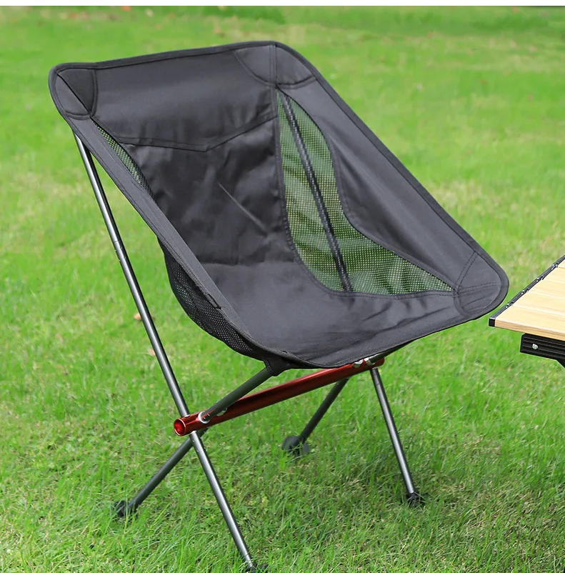 Portable Camping Chair Compact Ultralight Folding Backpacking Chairs Small Foldable Packable Lightweight Moon Chair In A Bag