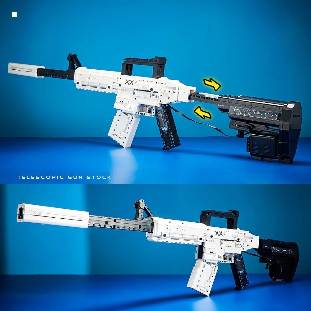 1988PCS M4A1 Shooting Electric Repeating Block Gun Bullet Military Building Blocks Ww2 Assembly Gun Toys Model For Children