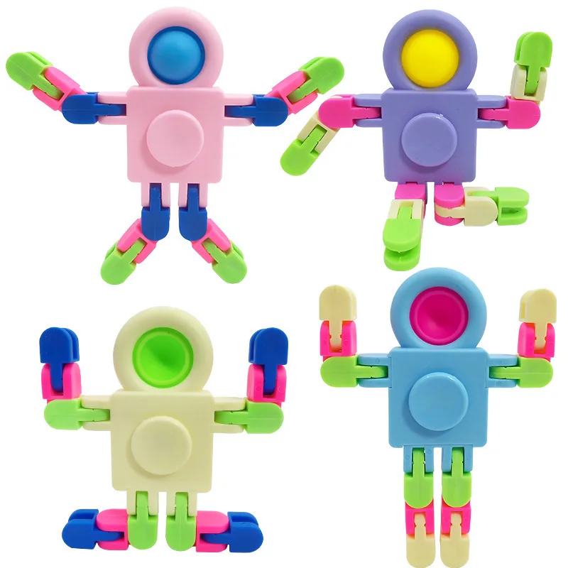New Transformable Fingertip Fidget Spinner Anti Stress Deformation Gyro Chain with Pop Toy for Kids and Adults