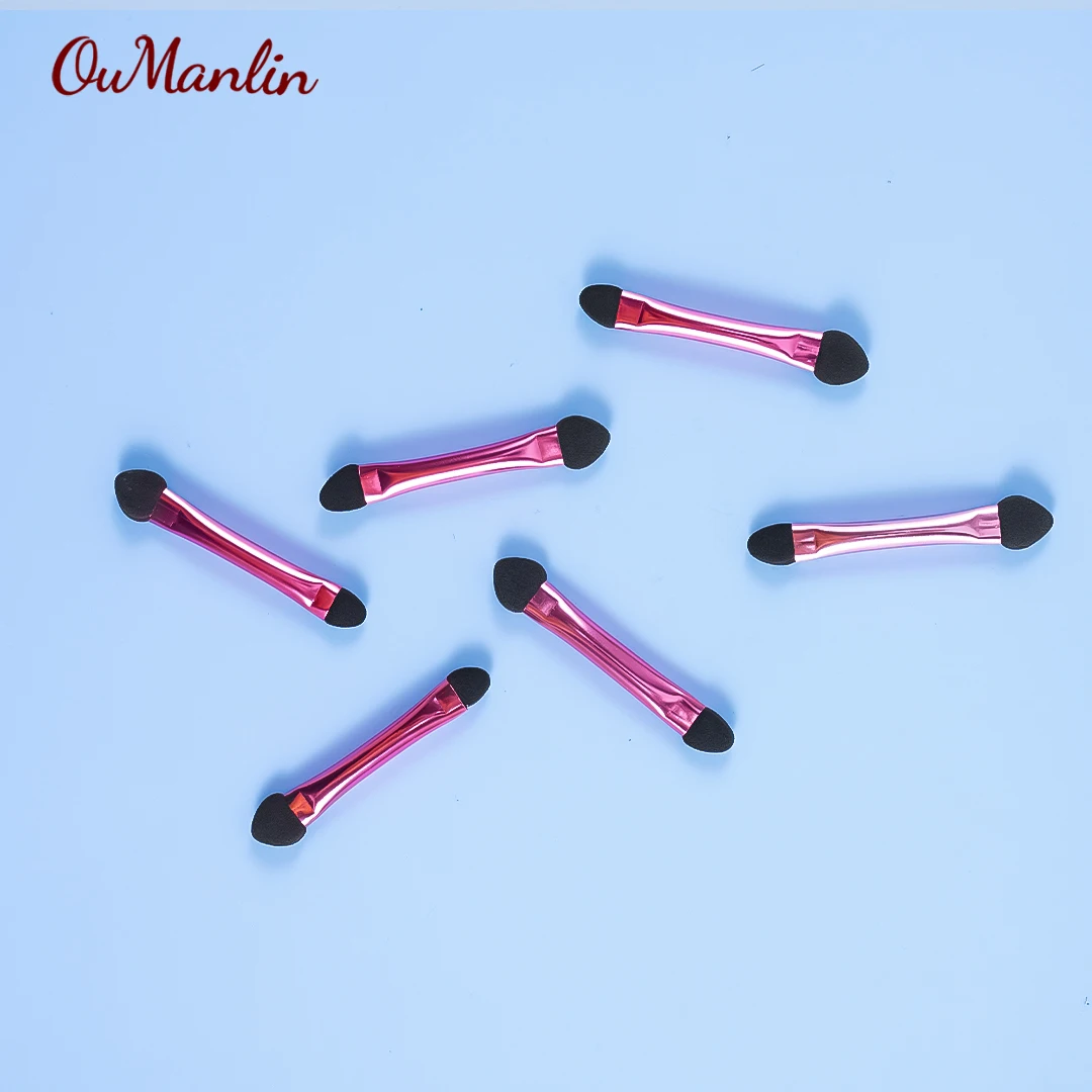 OumanLin Private Label Disposable Double Side Face Eyeshadow Applicator Wand Makeup Sponge Brush Applicator