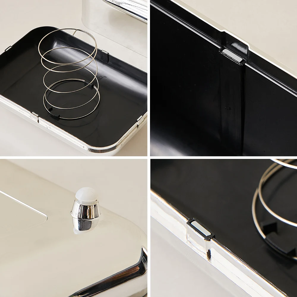 Luxury Golden Storage Box Napkin Holder Kitchen Paper Case Organizer Desktop Tissue Boxes