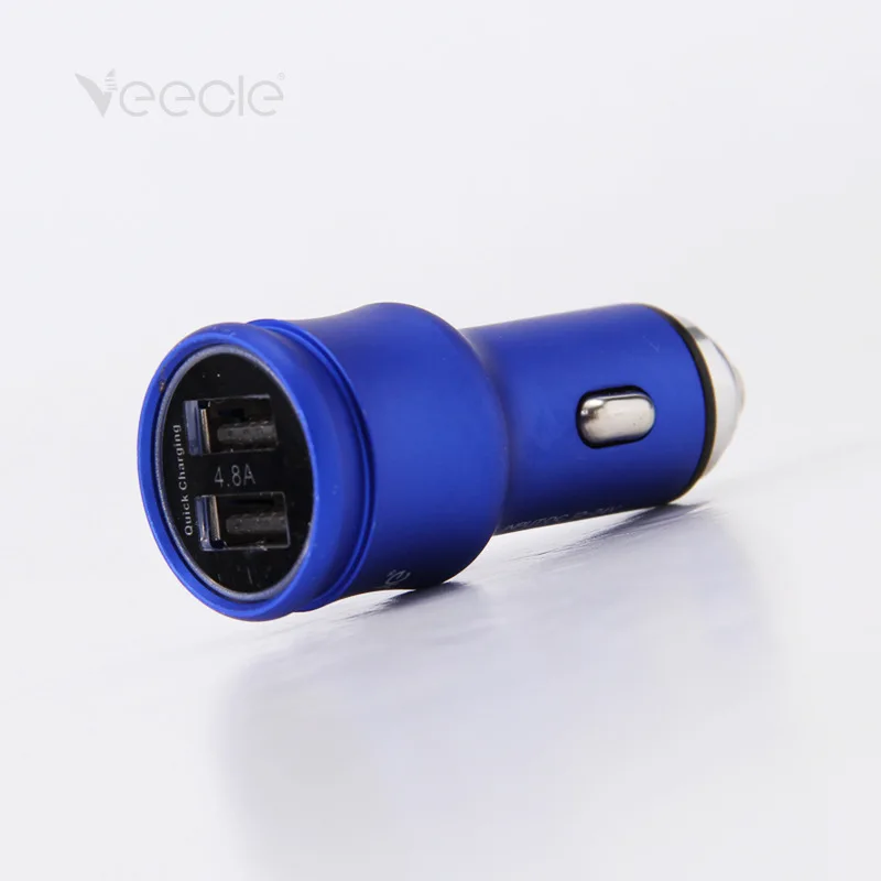 Автомобильное зарядное устройство VEECLE 5V 2.4A с двойным USB-разъемом плетеным проводом 3 в 1 зарядный кабель для iphone samsung