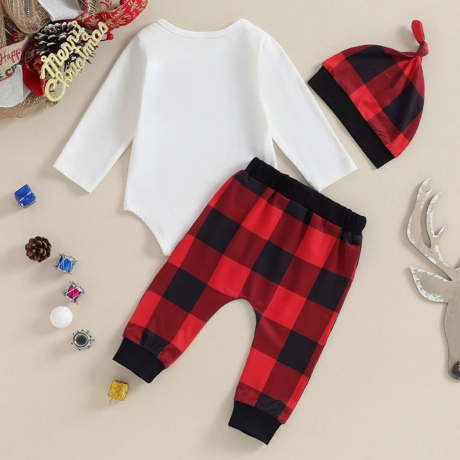 Wholesale My First Christmas Pattern clothes Baby Unisex Clothing Set Romper customized pajamas romper bamboo sleeper for 0-18M